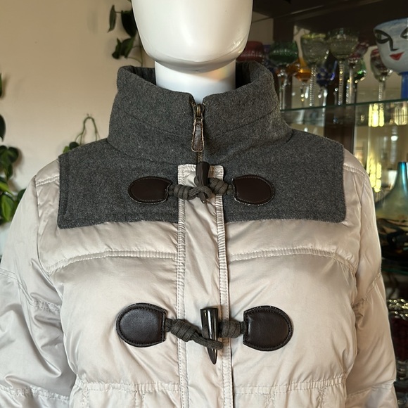 Comma Winter Down Coat Off White/ Gray EU Size 40 - Picture 5 of 11